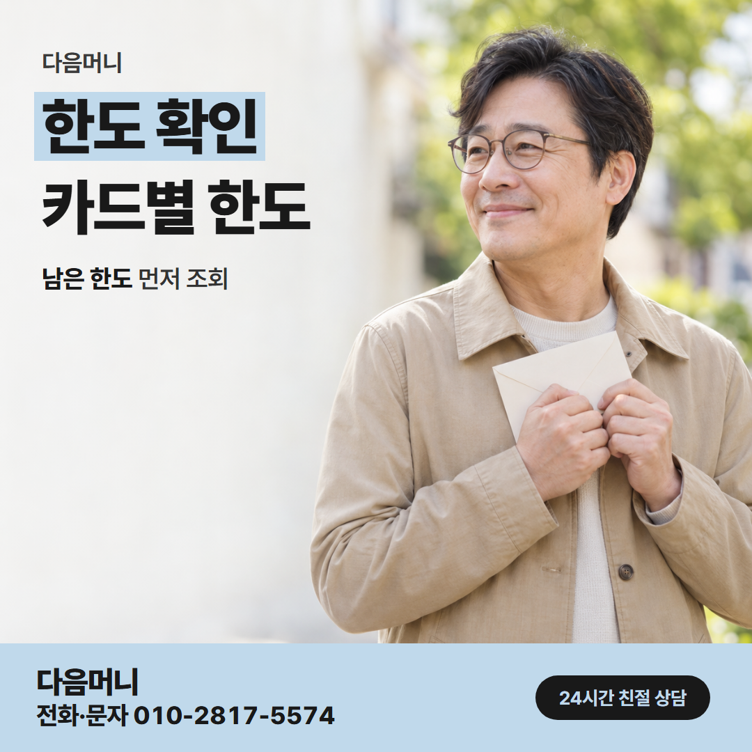 다음머니 김천카드깡 바뀐 금액에 맞춰 보는 한도